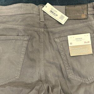 AG Adriano Goldschmied "The Tellis" Modern Slim Sueded Gray Pants 31x34